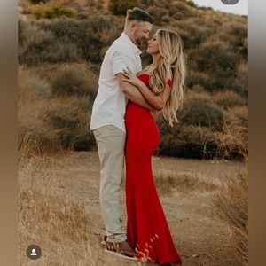 Reformation red maxi dress